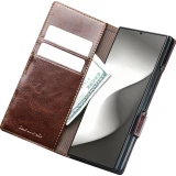 Coque Samsung Galaxy Z Fold8 Ultra - Flip Qialino classique cuir véritable avec fermeture magnétique - Brun