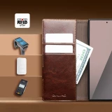Coque Samsung Galaxy Z Fold8 Ultra - Flip Qialino classique cuir véritable avec fermeture magnétique - Brun