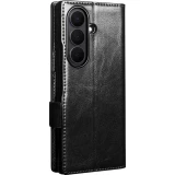 Galaxy Z Fold8 Ultra Case Hülle - Qialino Klapphülle Echtleder Magnetverschluss klassisch - Schwarz