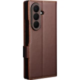 Coque Samsung Galaxy Z Fold8 Ultra - Flip Qialino Full grain Wallet cuir véritable mat avec fermeture magnétique - Brun