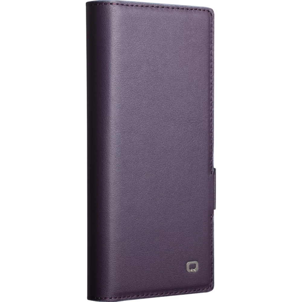 Coque Samsung Galaxy Z Fold8 Ultra - Flip Qialino Full grain Wallet cuir véritable mat avec fermeture magnétique - Violet