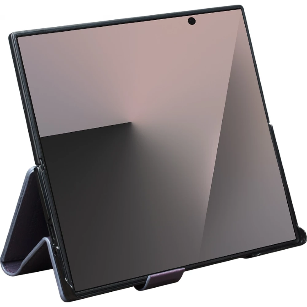 Coque Samsung Galaxy Z Fold8 Ultra - Flip Qialino Full grain Wallet cuir véritable mat avec fermeture magnétique - Violet