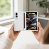 Coque Samsung Galaxy Z Fold8 - Fold Pen protection rigide avec stylet tactile int&eacute;gr&eacute; - Blanc