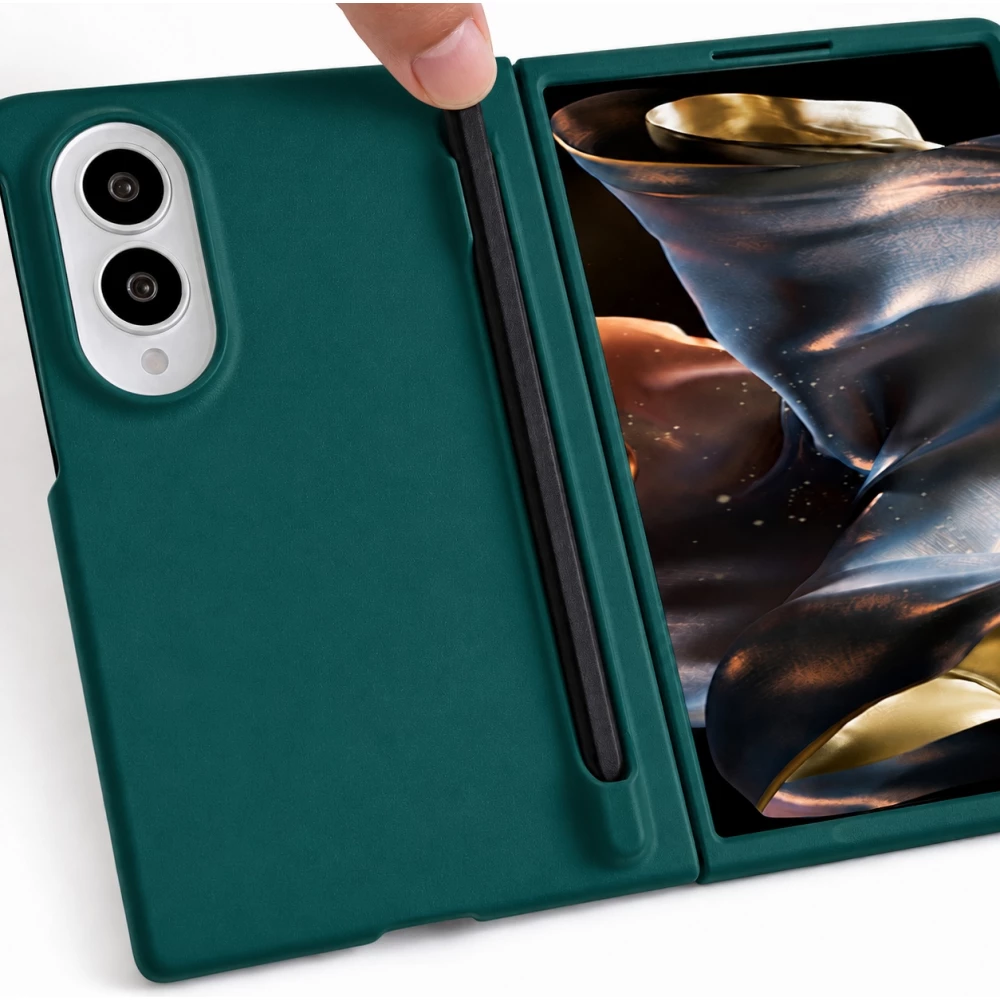 Coque Samsung Galaxy Z Fold8 - Fold Pen protection rigide avec stylet tactile int&eacute;gr&eacute; - Vert fonc&eacute;