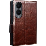 Galaxy Z Fold8 Wide Case H&uuml;lle - Qialino Klapph&uuml;lle Echtleder Magnetverschluss klassisch - Braun