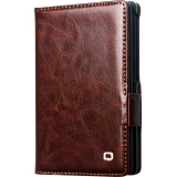 Galaxy Z Fold8 Wide Case H&uuml;lle - Qialino Klapph&uuml;lle Echtleder Magnetverschluss klassisch - Braun