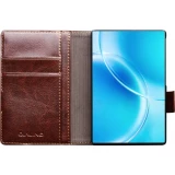 Galaxy Z Fold8 Wide Case H&uuml;lle - Qialino Klapph&uuml;lle Echtleder Magnetverschluss klassisch - Braun