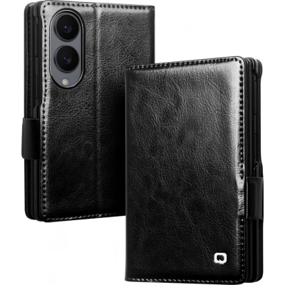 Coque Samsung Galaxy Z Fold8 Wide - Flip Qialino classique cuir v&eacute;ritable avec fermeture magn&eacute;tique - Noir