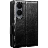 Galaxy Z Fold8 Wide Case H&uuml;lle - Qialino Klapph&uuml;lle Echtleder Magnetverschluss klassisch - Schwarz
