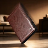 Galaxy Z Fold8 Wide Case H&uuml;lle - Qialino Klapph&uuml;lle Echtleder Magnetverschluss klassisch - Schwarz