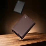 Coque Samsung Galaxy Z Fold8 Wide - Flip Qialino Full grain Wallet cuir v&eacute;ritable mat avec fermeture magn&eacute;tique - Violet