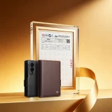 Coque Samsung Galaxy Z Fold8 Wide - Flip Qialino Full grain Wallet cuir v&eacute;ritable mat avec fermeture magn&eacute;tique - Violet