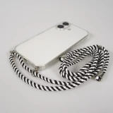 Hülle iPhone 17 - Gummi transparent mit Seil - Weiss / Schwarz