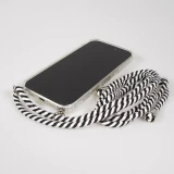 Hülle iPhone 17 - Gummi transparent mit Seil - Weiss / Schwarz