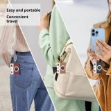 Design appareil photo vintage avec mousqueton en silicone - Noir - AirPods 4