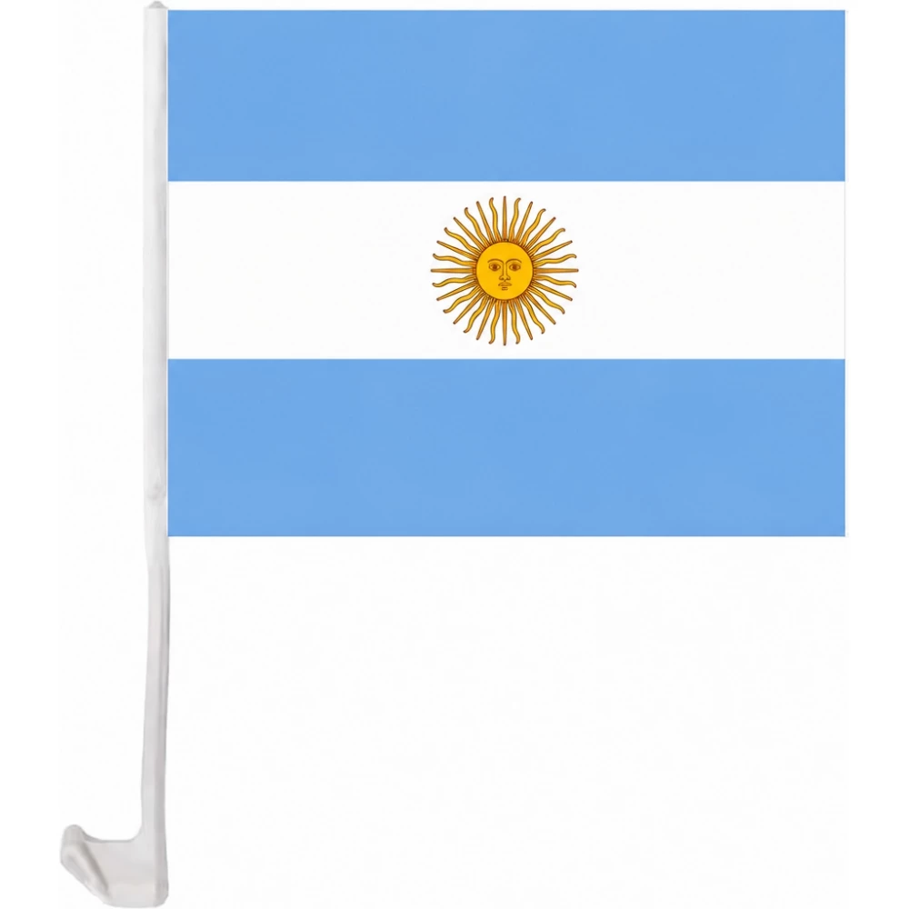 Drapeau Argentine avec clip pour vitre de voiture accessoire supporter