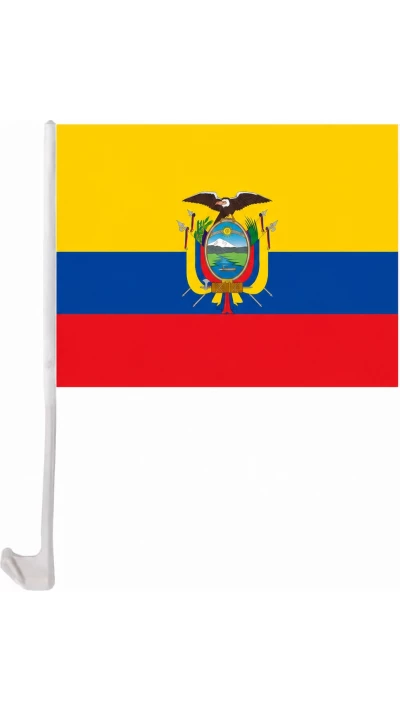 Drapeau Équateur avec clip pour vitre de voiture accessoire supporter