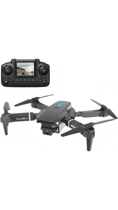 Drone E88 Nova avec télécommande écran 2.4 pouces éclairage RGB caméra HD transmission vidéo en temps réel et atterrissage automatique - Noir