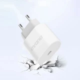 Dudao A14C chargeur mural USB-C PD 20W avec c&acirc;ble (1m USB-C) - Blanc