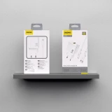 Dudao A23L 2.4A chargeur mural USB-A GaN avec c&acirc;ble USB-A vers Lightning - Blanc