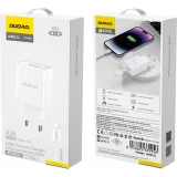 Dudao A4EUL chargeur mural USB-A 2.1A avec c&acirc;ble Lightning pour iPhone et appareils compatibles - Blanc