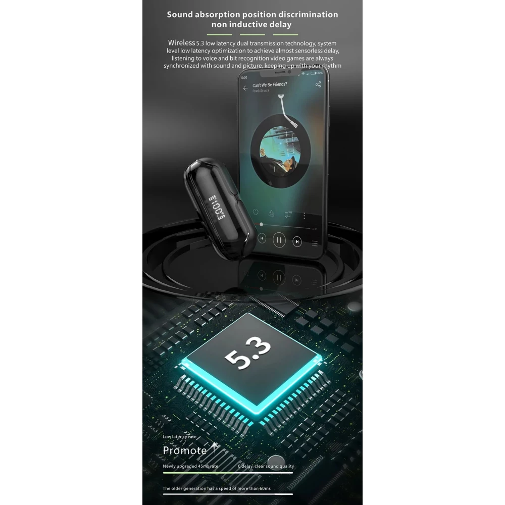 &Eacute;couteurs Bluetooth F80 Q26 Pro TWS avec &eacute;cran LED autonomie longue pour sport et jeu - Blanc