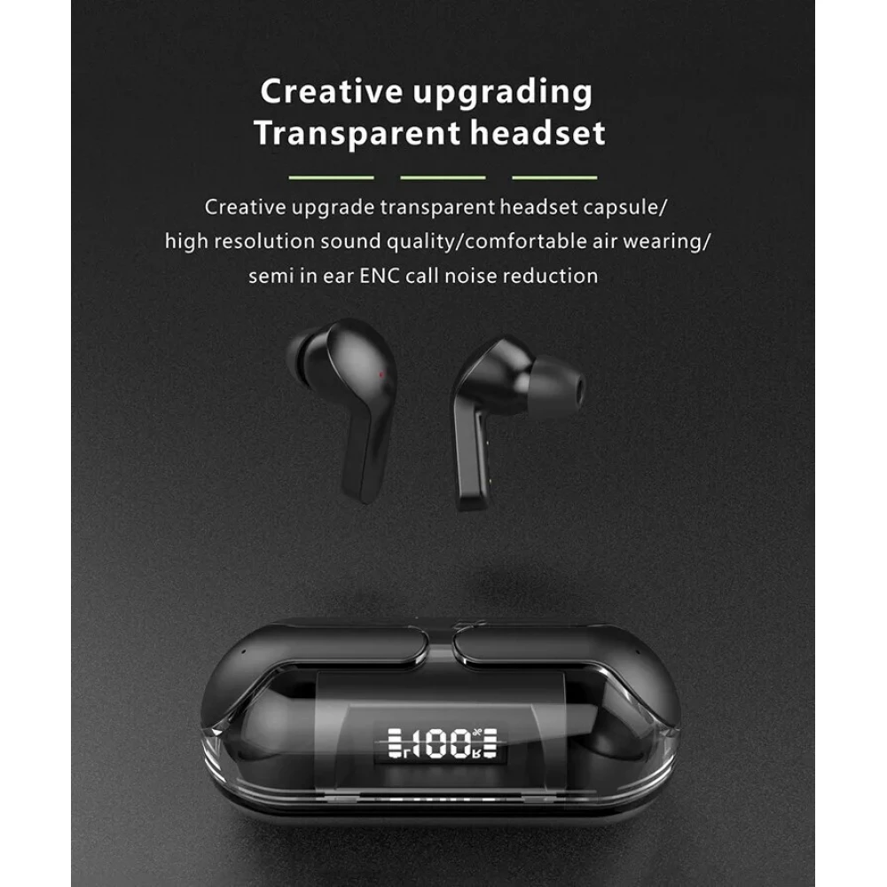 &Eacute;couteurs Bluetooth F80 Q26 Pro TWS avec &eacute;cran LED autonomie longue pour sport et jeu - Vert