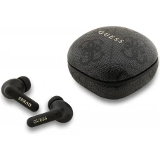 &Eacute;couteurs Bluetooth Guess PU 4G Script Logo ENC TWS assistant vocal et autonomie 16h - Noir