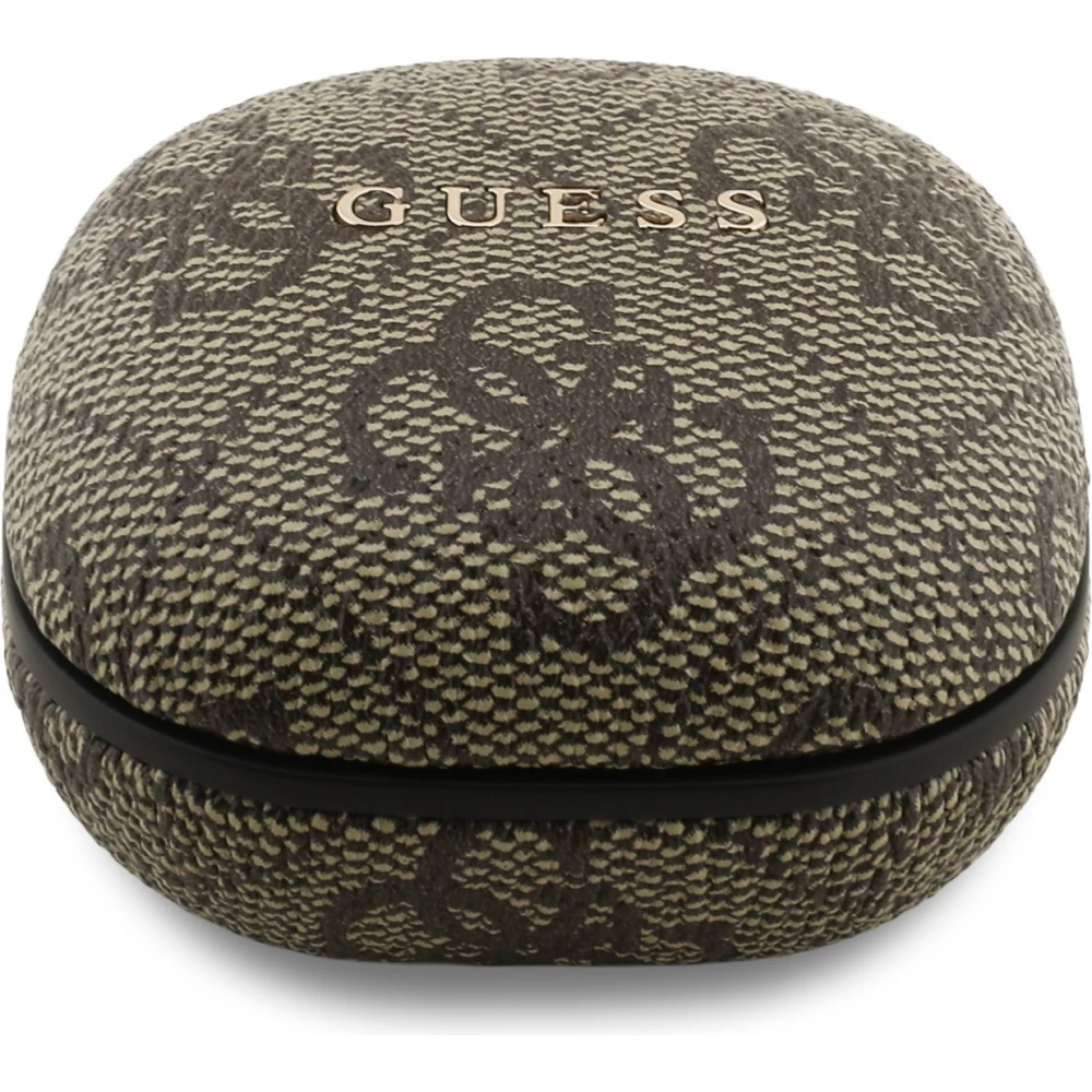 Bluetooth Kopfh&ouml;rer Guess PU 4G Script Logo ENC TWS mit Sprachassistent und 16h Akkulaufzeit - Braun