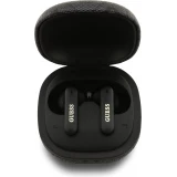 &Eacute;couteurs Bluetooth Guess PU 4G Script Logo ENC TWS assistant vocal et autonomie 16h - Noir