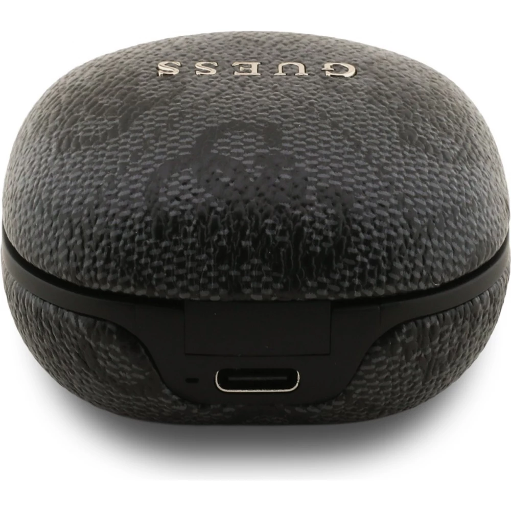 &Eacute;couteurs Bluetooth Guess PU 4G Script Logo ENC TWS assistant vocal et autonomie 16h - Noir