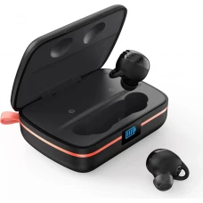 &Eacute;couteurs Bluetooth TWS &eacute;tanches avec panneau solaire et batterie externe 2500mAh BH-T05 - Noir