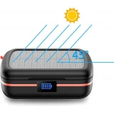 &Eacute;couteurs Bluetooth TWS &eacute;tanches avec panneau solaire et batterie externe 2500mAh BH-T05 - Noir