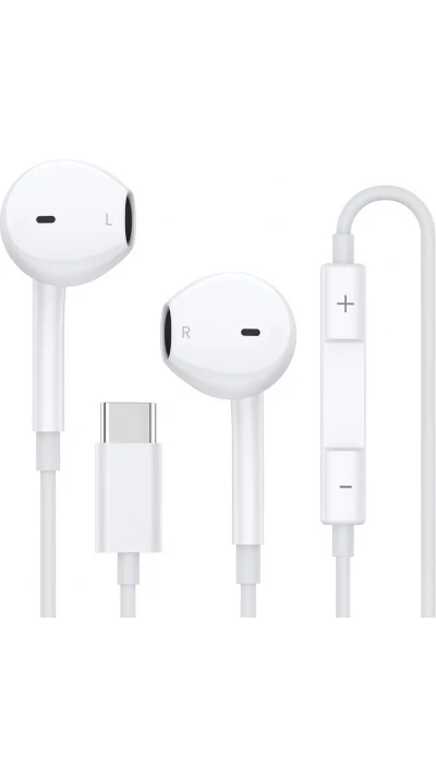 In-Ear USB-C Kopfh&ouml;rer mit integriertem Mikrofon Lautst&auml;rkeregelung Hi-Fi-Stereo-Sound - Weiss