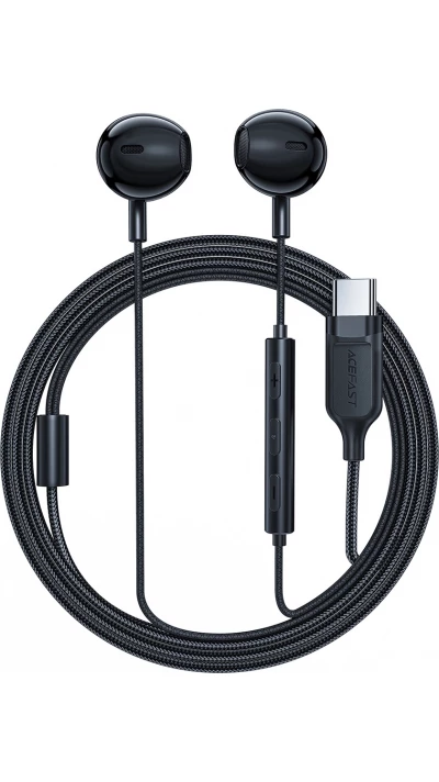 &Eacute;couteurs intra-auriculaires Acefast L2 avec connecteur USB-C microphone et t&eacute;l&eacute;commande 1.2 m - Noir
