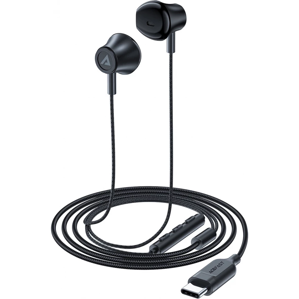 &Eacute;couteurs intra-auriculaires Acefast L2 avec connecteur USB-C microphone et t&eacute;l&eacute;commande 1.2 m - Noir