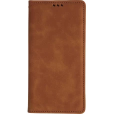 iPhone Air Leder Tasche - Flip Wallet vintage mit Magnetverschluss und Kartenhalter - Braun