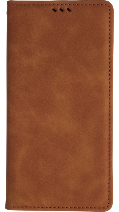 iPhone Air Leder Tasche - Flip Wallet vintage mit Magnetverschluss und Kartenhalter - Braun