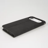 Etui cuir iPhone Air - Flip Wallet vintage avec fermeture aimantée et compartiment cartes - Noir