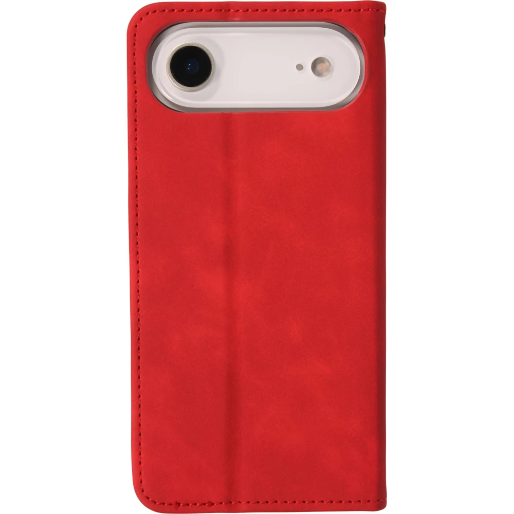 Leder Tasche Case iPhone Air - Flip Wallet vintage mit Magnetverschluss und Kartenhalter - Rot