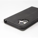 Samsung Galaxy S25 Edge Leder Tasche - Flip Wallet vintage mit Magnetverschluss und Kartenhalter - Schwarz