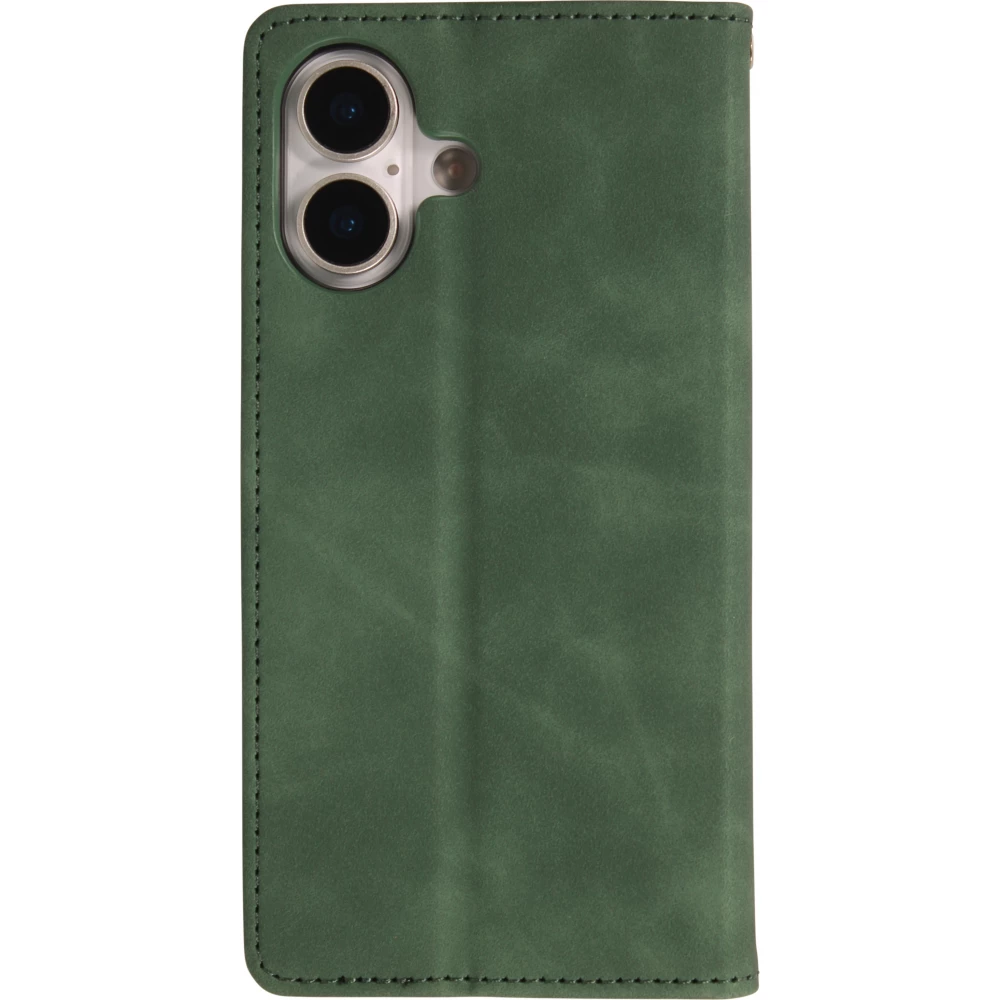 Etui cuir Samsung Galaxy S25 Edge - Flip Wallet vintage avec fermeture aimantée et compartiment cartes - Vert foncé
