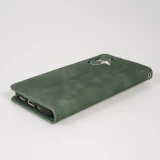 Etui cuir Samsung Galaxy S25 Edge - Flip Wallet vintage avec fermeture aimantée et compartiment cartes - Vert foncé