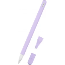 &Eacute;tui silicone souple pour Apple Pencil 2e g&eacute;n&eacute;ration avec support protection compl&egrave;te - Violet - Apple Pencil