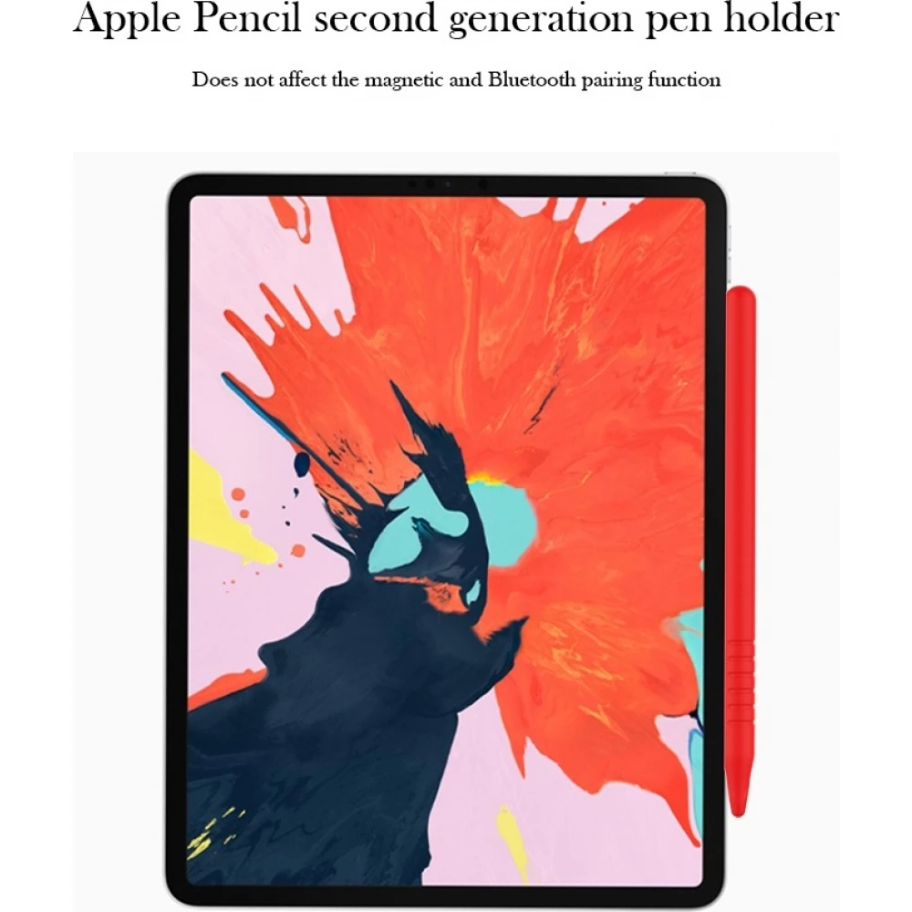 &Eacute;tui silicone souple pour Apple Pencil 2e g&eacute;n&eacute;ration avec support protection compl&egrave;te - Violet - Apple Pencil