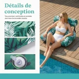 Fauteuil gonflable piscine adulte avec dossier et accoudoirs hamac flottant pliable chaise longue pour pool party - Rouge