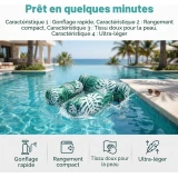 Fauteuil gonflable piscine adulte avec dossier et accoudoirs hamac flottant pliable chaise longue pour pool party - Rouge