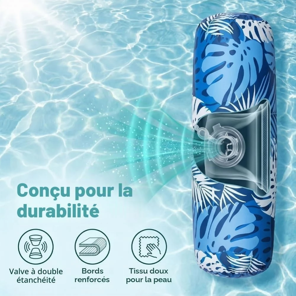 Fauteuil gonflable piscine adulte avec dossier et accoudoirs hamac flottant pliable chaise longue pour pool party - Rouge