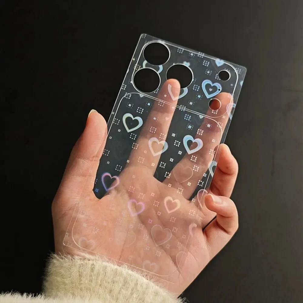 HD Panzerfolie Vollschutz transparent Kratzfest Splitterschutz schillernde Herzen mit animiertem Effekt - Transparent - iPhone 17 Pro Max