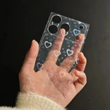 HD Panzerfolie Vollschutz transparent Kratzfest Splitterschutz schillernde Herzen mit animiertem Effekt - Transparent - iPhone 17 Pro Max